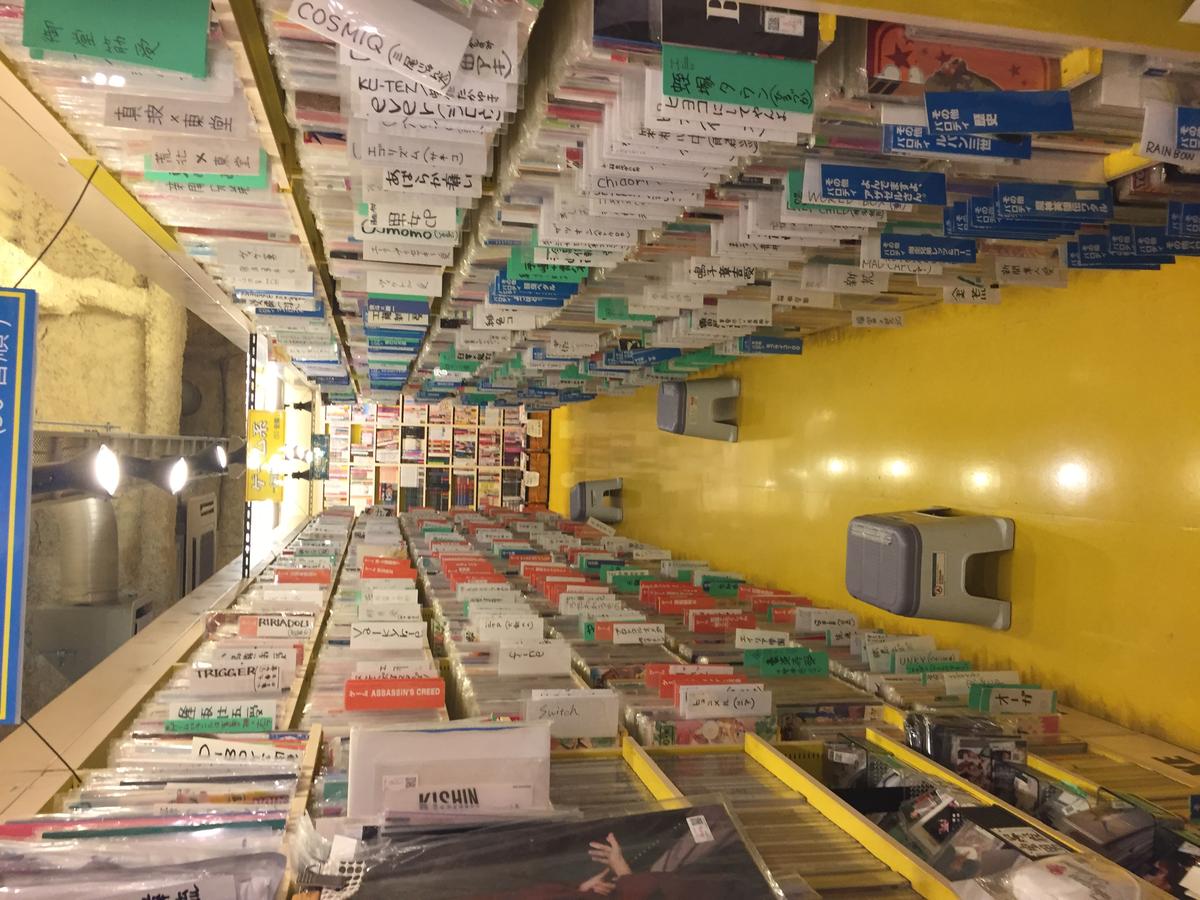 Anime merchandise store interior with figures and goods in Japan