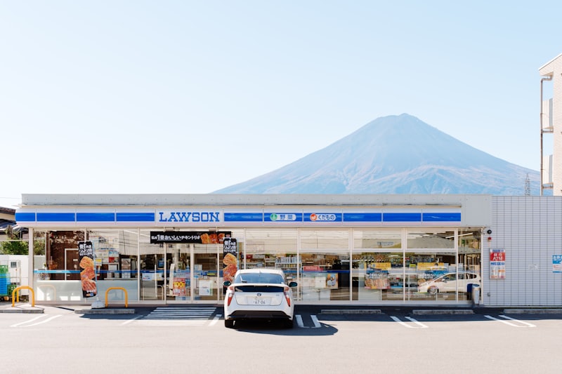 Lawson convenience store exterior in Japan with Loppi ticket machine inside
